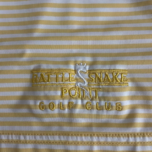 Footjoy FJ Men's Golf Polo Shirt XL Yellow White - Picture 6 of 8